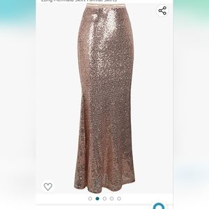 Rose Gold Sequin Maxi Skirt